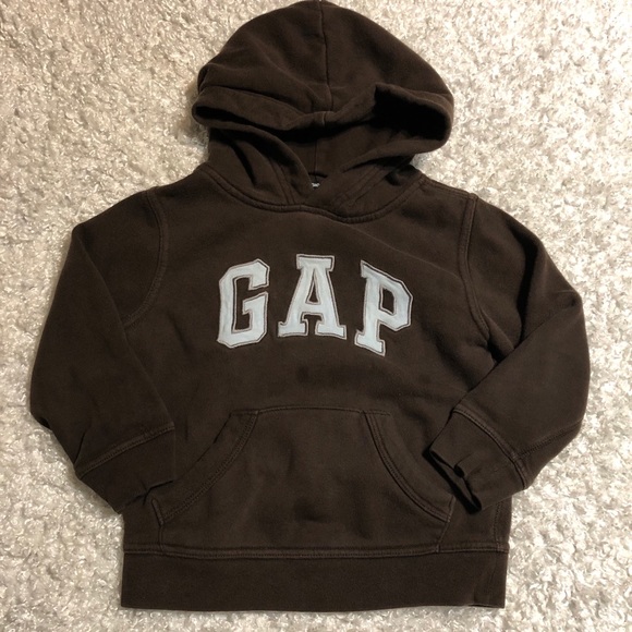 Gap hooded sweatshirt 4T brown lt blue - Picture 3 of 7